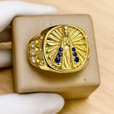 ANEL OVAL NOSSA SENHORA CRAVEJADO