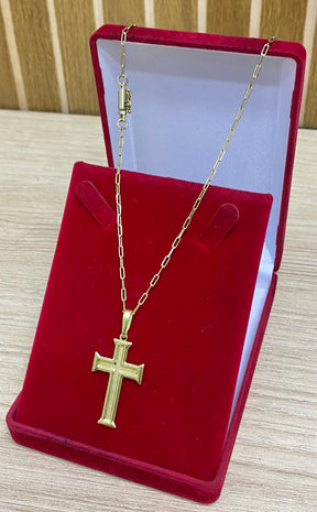 CORRENTE ELO LONG 2MM + PULSEIRA BRINDE + PINGENTE BRINDE