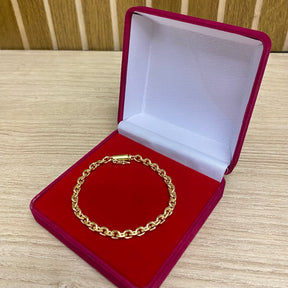 CORRENTE ELO CADEADO QUINA 6MM + PINGENTE BRINDE + PULSEIRA DE BRINDE