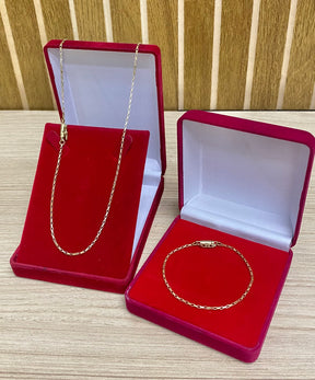 CORRENTE ELO CAIXOTINHO 1MM + PULSEIRA BRINDE + PINGENTE BRINDE