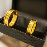 PAR DE ALIANÇAS MOD BULGARI 02 FRISOS 6MM