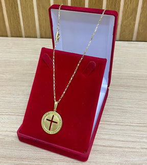 CORRENTE ELO CAIXOTINHO 1MM + PULSEIRA BRINDE + PINGENTE BRINDE