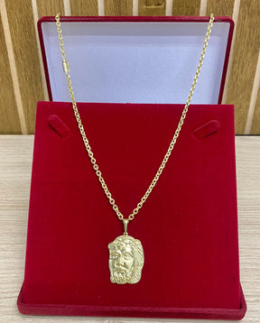 CORRENTE ELO CADEADO QUINA 4MM + PINGENTE BRINDE + PULSEIRA BRINDE