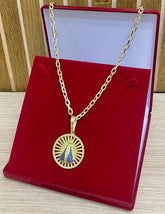 CORRENTE ELO CADEADO 8MM + PINGENTE SANTA REDONDA CRAV