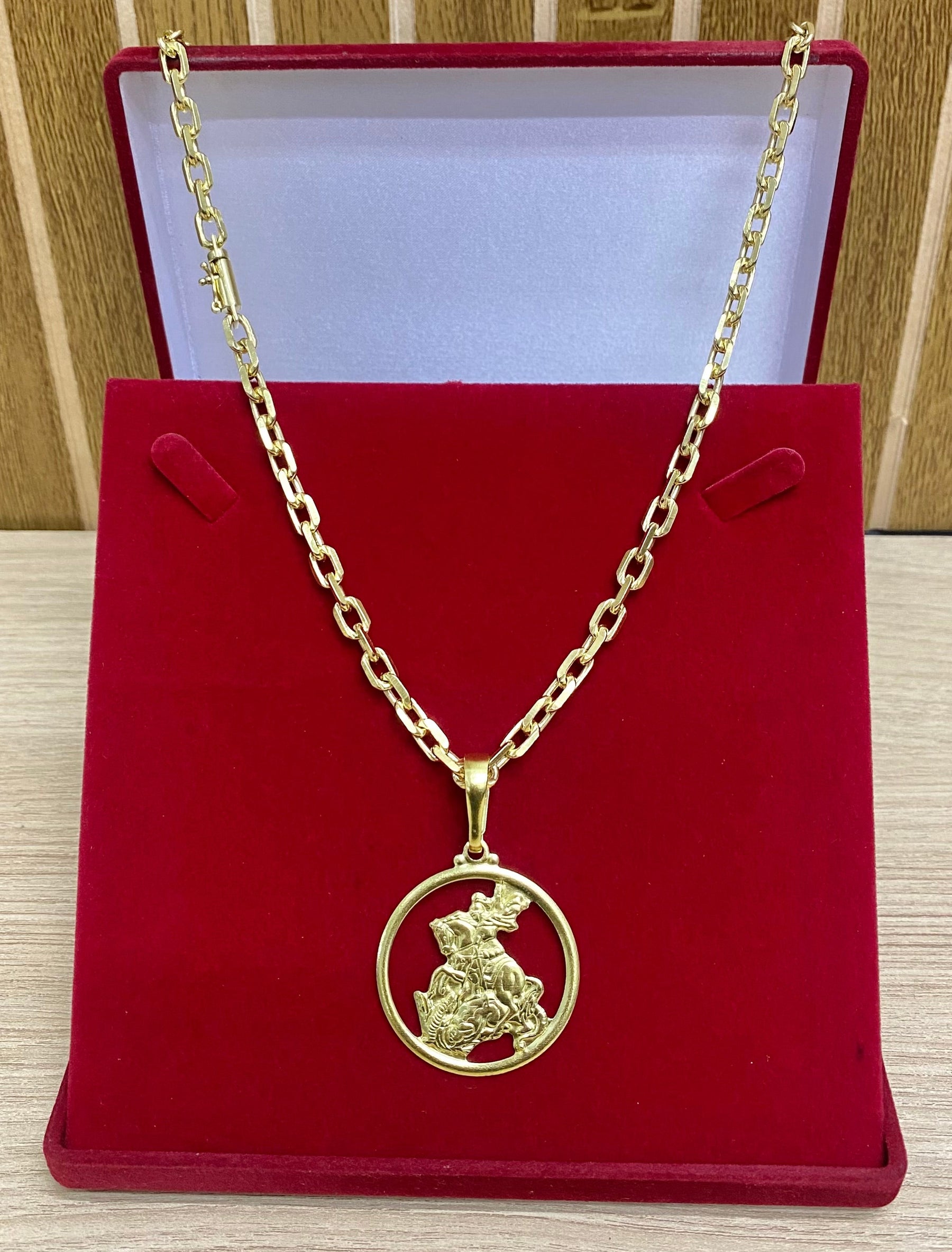 KIT CORRENTE ELO CADEADO QUINA 8MM + PINGENTE+ PULSEIRA BRINDE