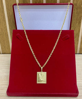 CORRENTE ELO CADEADO QUINA 4MM + PINGENTES