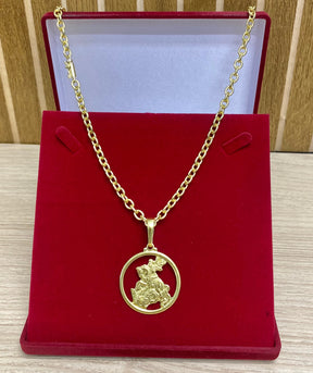 CORRENTE ELO CADEADO QUINA 6MM + PINGENTES