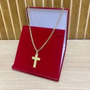 CORRENTE ELO CADEADO QUINA 6MM + PINGENTE BRINDE + PULSEIRA DE BRINDE