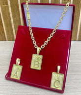 CORRENTE ELO CADEADO QUINA 10MM + PINGENTE LETRA COROA CRAV