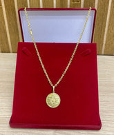 CORRENTE ELO CADEADO QUINA 4MM + PINGENTE BRINDE + PULSEIRA BRINDE