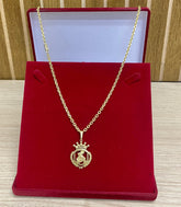 CORRENTE ELO CADEADO QUINA 4MM + PINGENTE ESCUDO DE SÃO JORGE