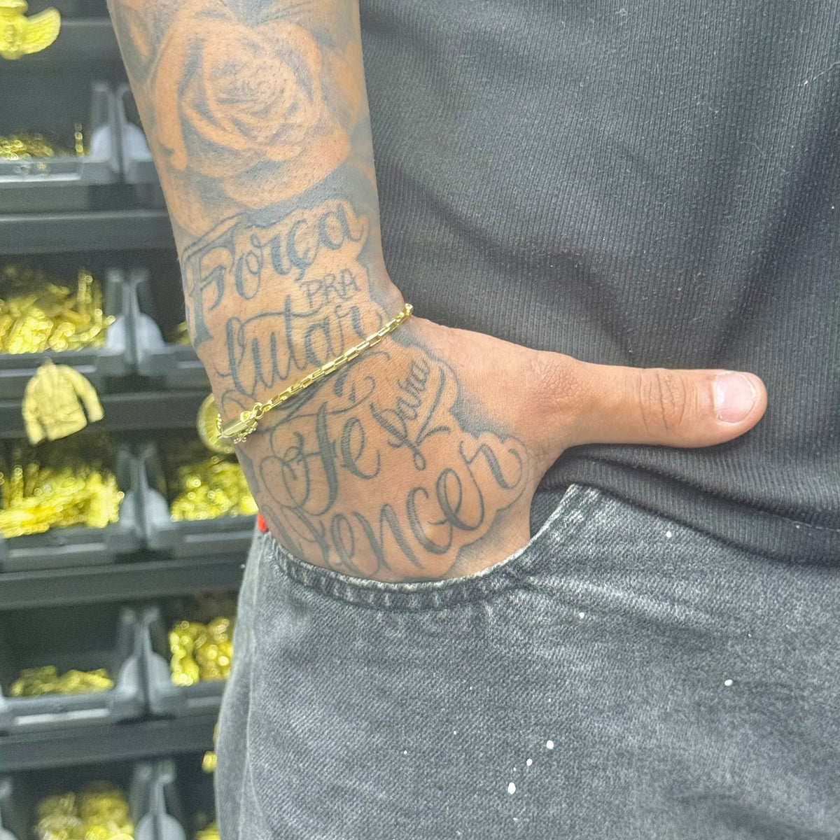 PULSEIRA ELO TIJOLINHO BOLEADO 3MM