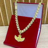 CORRENTE ELO FRISO X 12MM + PINGENTE JESUS ASAS