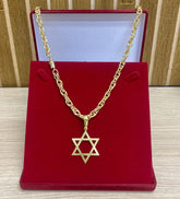 CORRENTE ELO TRANÇADO 8MM + PINGENTE BRINDE + PULSEIRA BRINDE