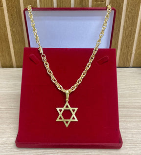 CORRENTE ELO TRANÇADO 8MM + PINGENTE BRINDE + PULSEIRA BRINDE