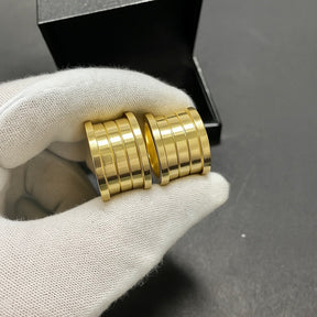 PAR DE ALIANÇAS MOD BULGARIA 3 FRISOS 14MM