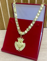 CORRENTE FRISO BALÃO 12MM + PINGENTE KING JESUS É O DONO LUGAR