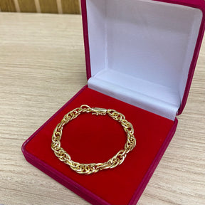 CORRENTE ELO TRANÇADO 8MM + PINGENTES