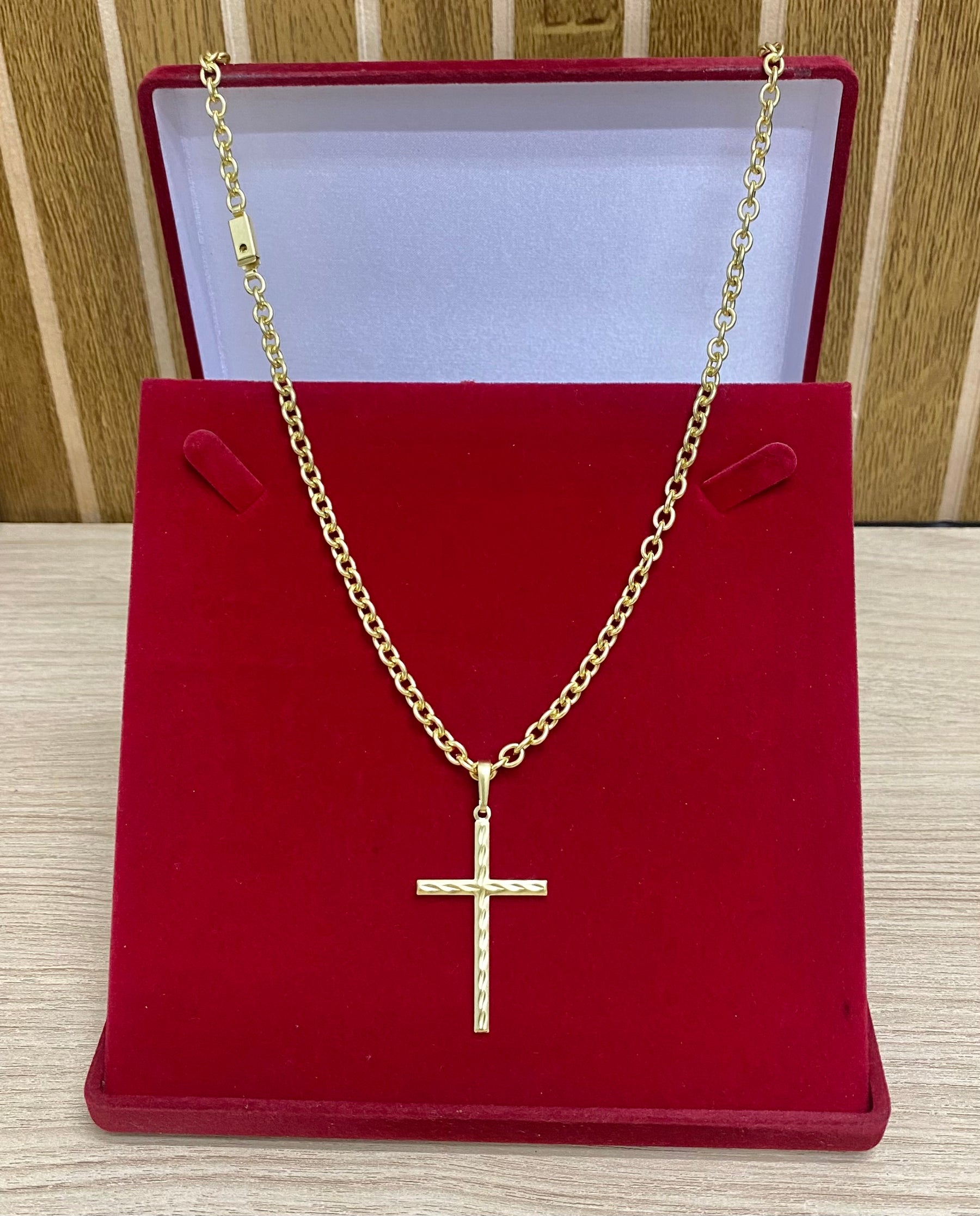 CORRENTE ELO CADEADO BOLEADO 4MM + PINGENTE BRINDE + PULSEIRA BRINDE