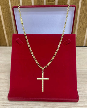 CORRENTE ELO CADEADO BOLEADO 4MM + PINGENTE BRINDE + PULSEIRA BRINDE