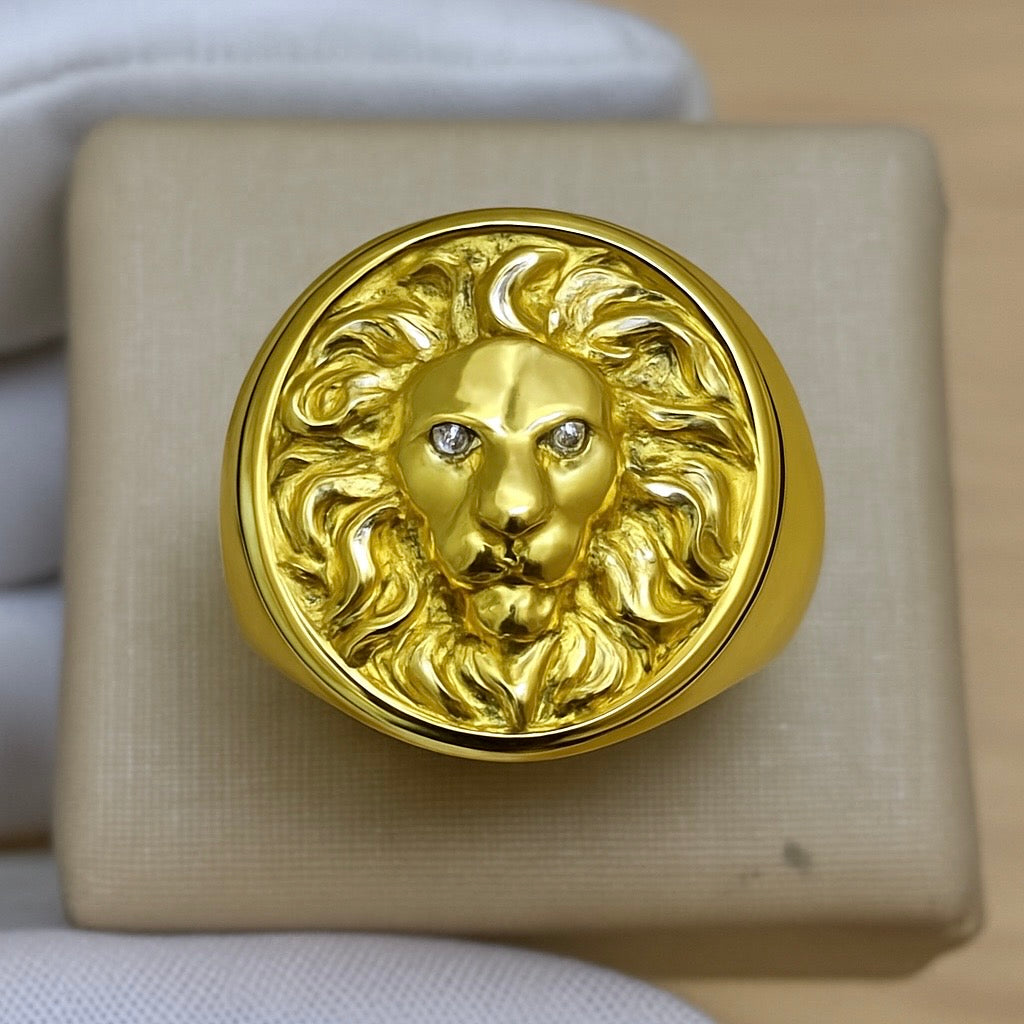 ANEL LEÃO CRAVEJADO