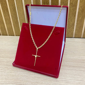 CORRENTE ELO CADEADO QUINA 6MM + PINGENTE BRINDE + PULSEIRA DE BRINDE