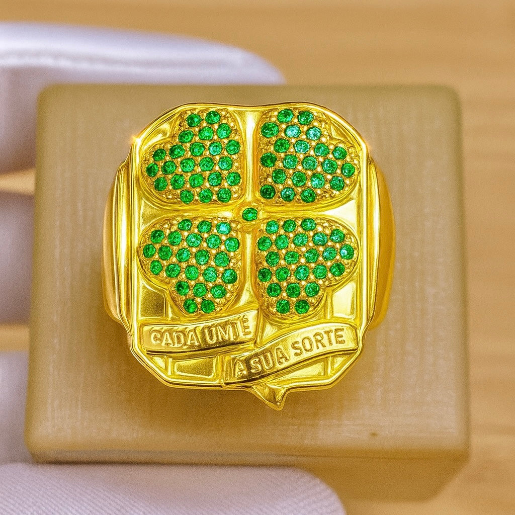 ANEL TREVO DA SORTE CRAVEJADO