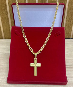 CORRENTE ELO TRANÇADO 8MM + PINGENTES