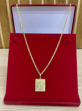 CORRENTE ELO CADEADO QUINA 4MM + PINGENTES