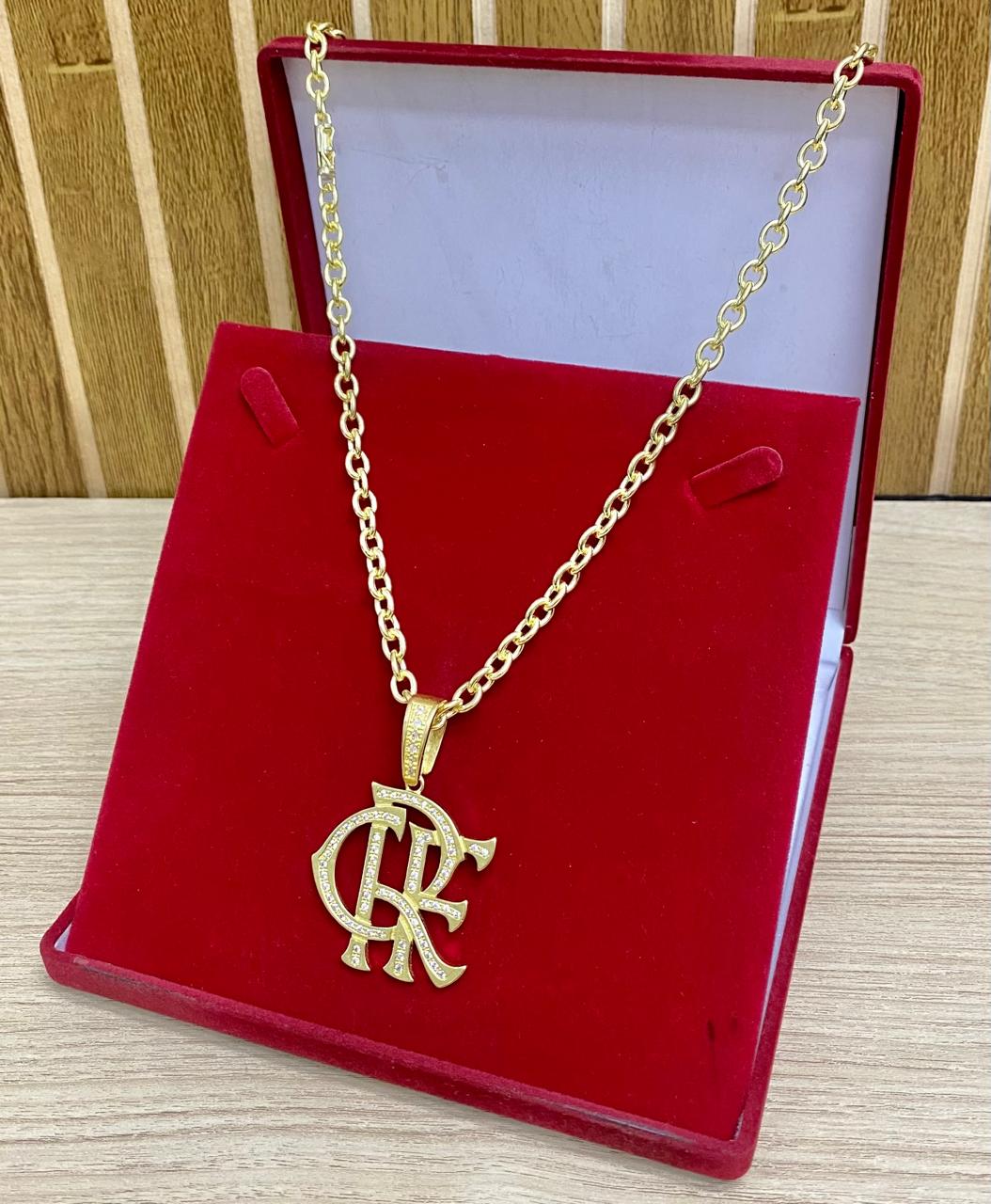 CORRENTE ELO CADEADO QUINA 10MM + PINGENTE LEÃO 3D REDONDO CRAV