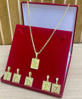 CORRENTE CADEADO QUINA 4MM + PINGENTE LETRA CRAV