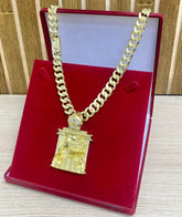 CORRENTE ELO PITBULL 12MM + PINGENTE MÃO BIBLIA CRAV