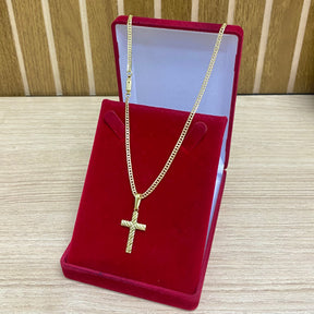 KIT CORRENTE ELO GRUMET 2MM + PULSEIRA BRINDE + PINGENTE BRINDE