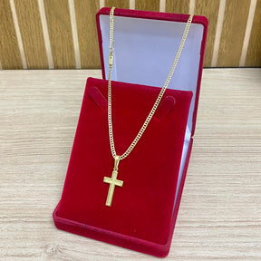 KIT CORRENTE ELO GRUMET 2MM + PULSEIRA BRINDE + PINGENTE BRINDE