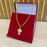 CORRENTE ELO CADEADO QUINA 6MM + PINGENTE BRINDE + PULSEIRA DE BRINDE