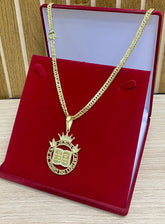 CORRENTE ELO GRUMET 6MM + PINGENTE BIBLIA JESUS É O DONO DO LUGAR