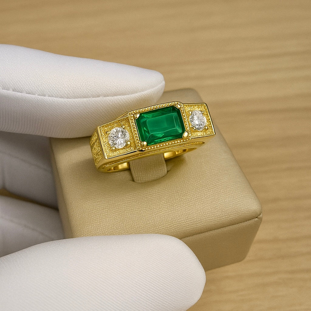 ANEL FORMATURA PEDRA VERMELHA