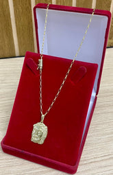 CORRENTE ELO CARTIER 2MM + PINGENTE ROSTO DE JESUS