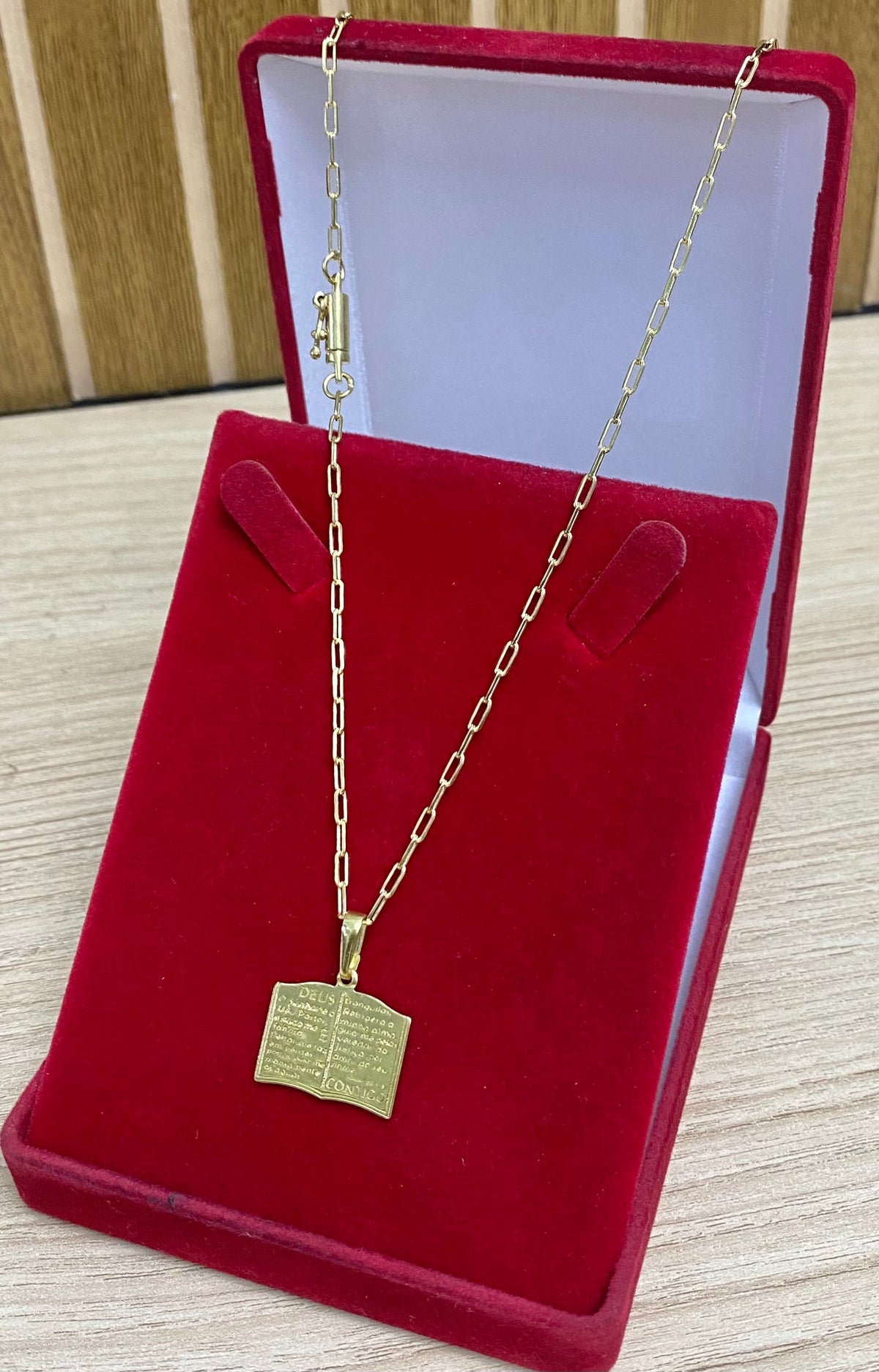 CORRENTE ELO MEIA CANA 2MM + PINGENTE BIBLIA