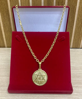 CORRENTE ELO CADEADO BOLEADO 6MM + PINGENTE BRINDE + PULSEIRA BRINDE