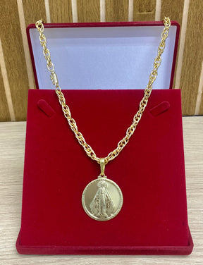 CORRENTE ELO TRANÇADO 8MM + PINGENTES