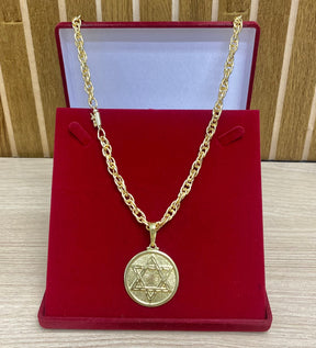 CORRENTE ELO TRANÇADO 8MM + PINGENTE BRINDE + PULSEIRA BRINDE