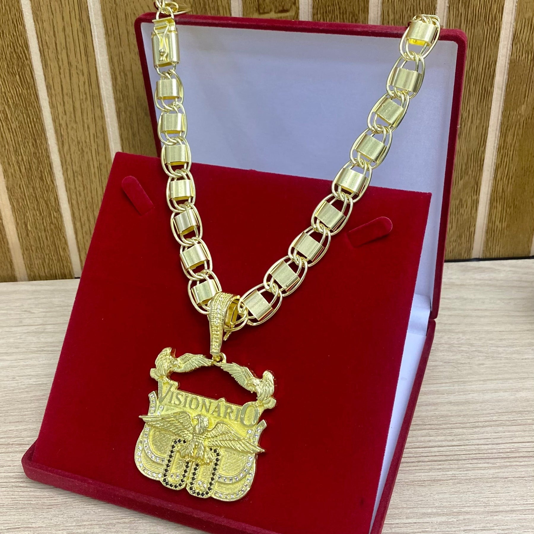 CORRENTE ELO DUBAI 12MM + PINGENTE 00 VISIONÁRIO