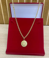 CORRENTE ELO CADEADO BOLEADO 4MM + PINGENTE BRINDE + PULSEIRA BRINDE