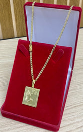 CORRENTE ELO GRUMET 2MM + PINGENTE PLACA MÃO ORANDO