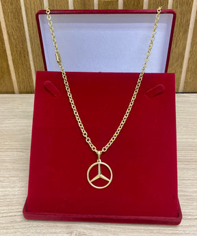 CORRENTE ELO CADEADO BOLEADO 4MM + PINGENTE BRINDE + PULSEIRA BRINDE