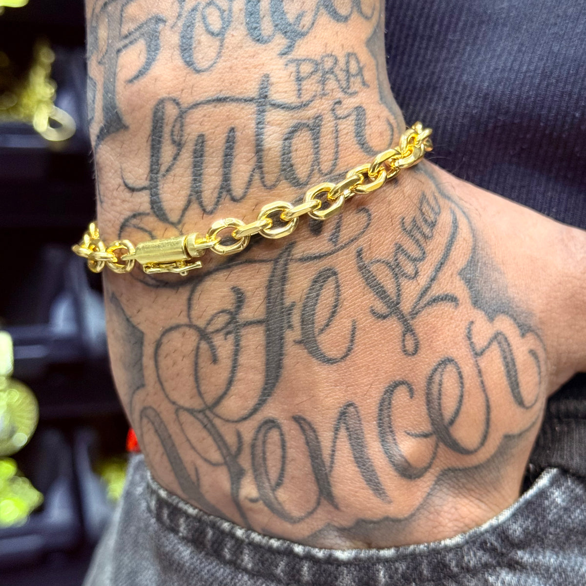 PULSEIRA ELO CADEADO QUINA 8MM