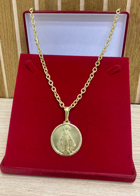 CORRENTE ELO CADEADO BOLEADO 6MM + PINGENTE BRINDE + PULSEIRA BRINDE