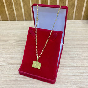 CORRENTE ELO CARTIER BOLEADO 2MM + PULSEIRA BRINDE + PINGENTE BRINDE