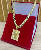 CORRENTE FRISO S 12MM + PINGENTE PLACA JESUS 3D